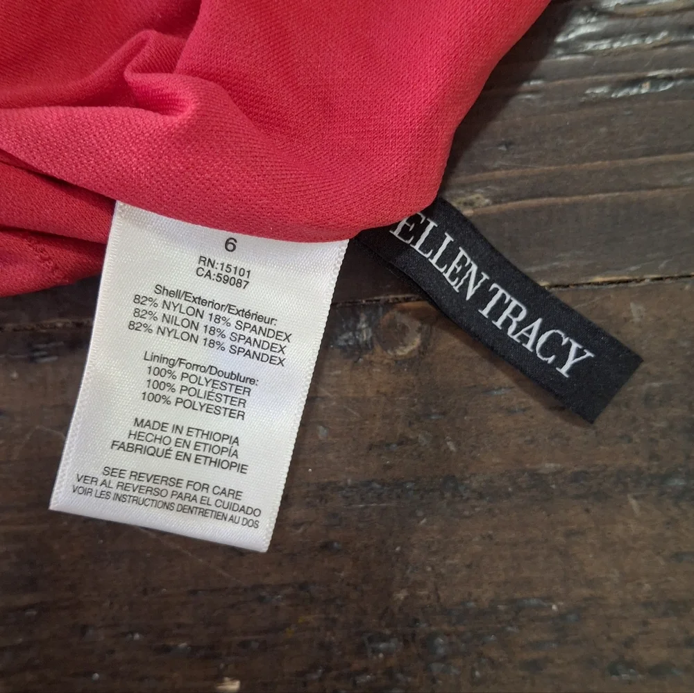Ellen Tracy Vibrant Magenta Swimsuit Size 6.